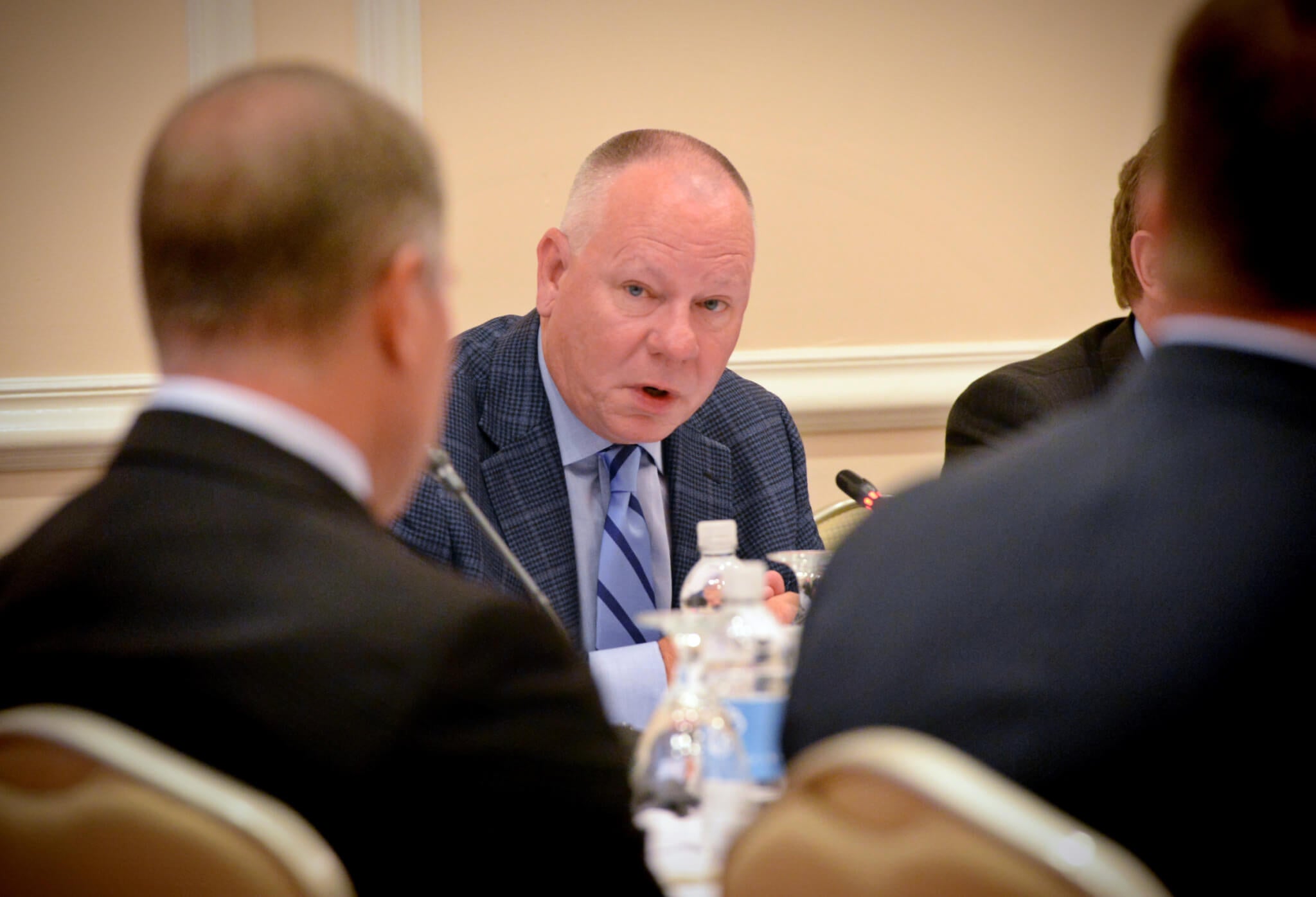 Chairman Lowry Caudill addresses the UNC-Chapel Hill Board of Trustees