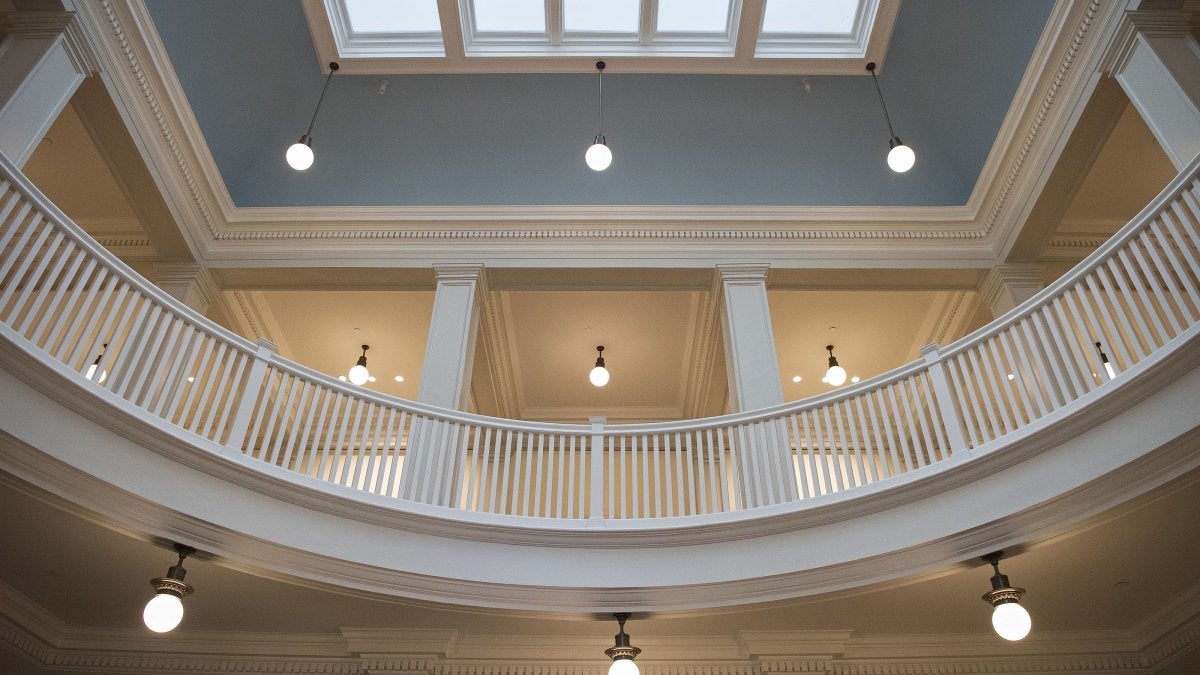 Interior rotunda of Hill Hall.