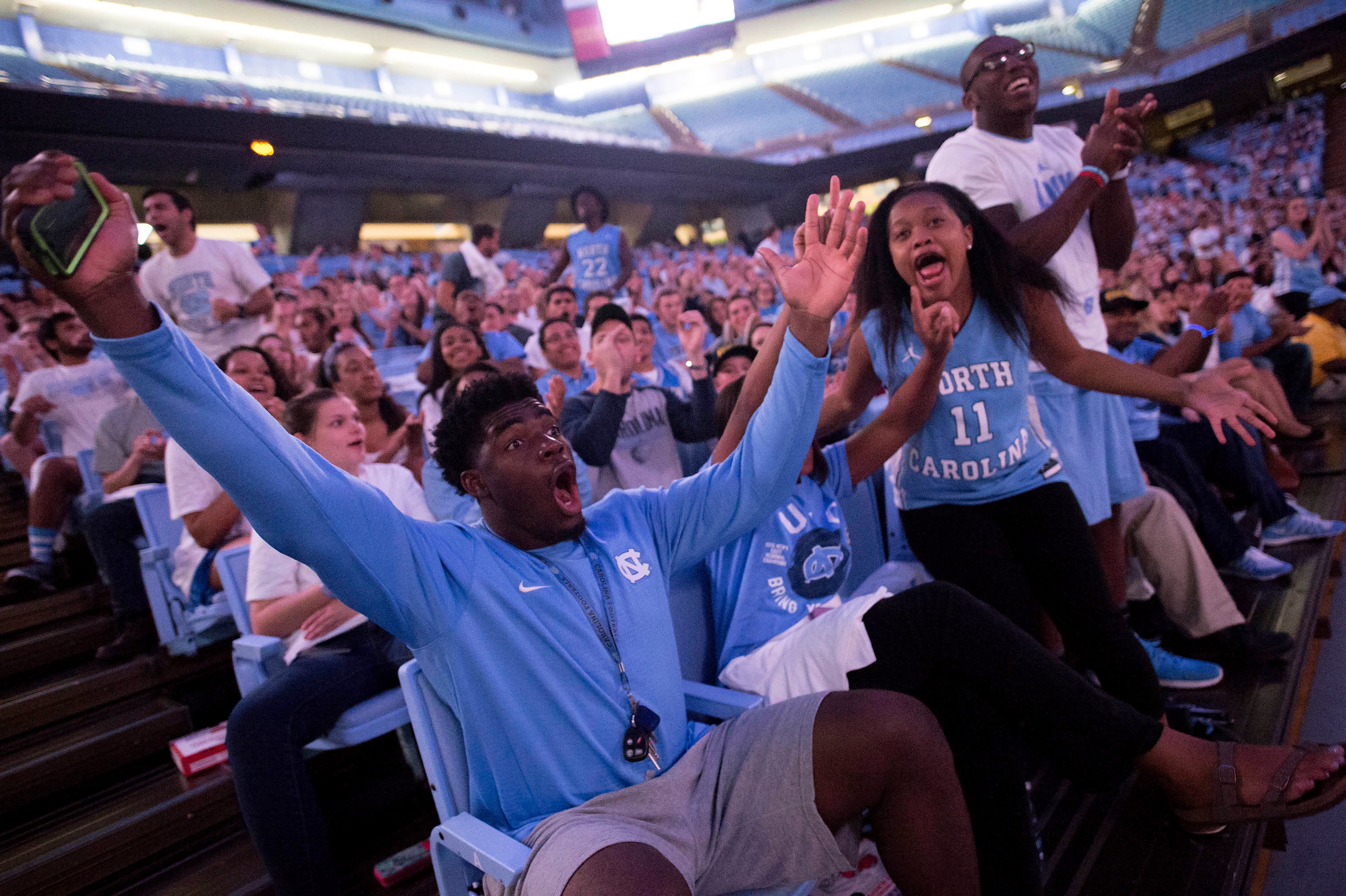 Fans celebrate.
