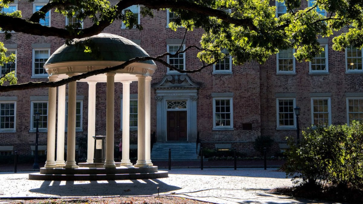 Old well sits under a blooming tree