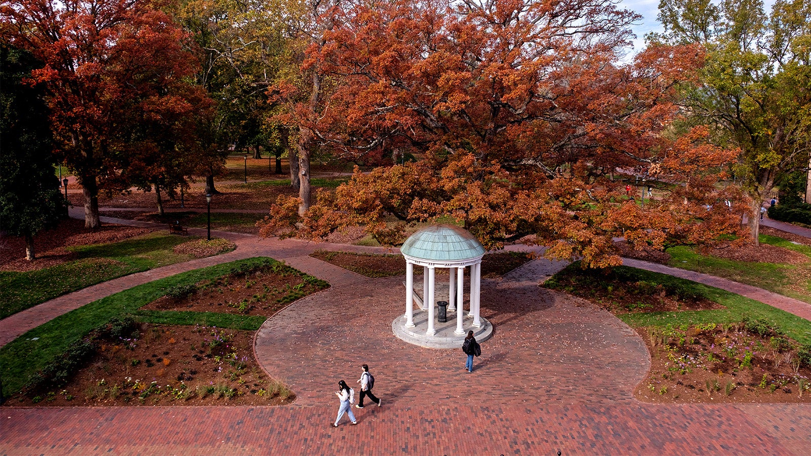 An aerial view of the Old Well.