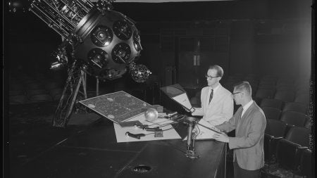Astronauts train in Morehead Planetarium.