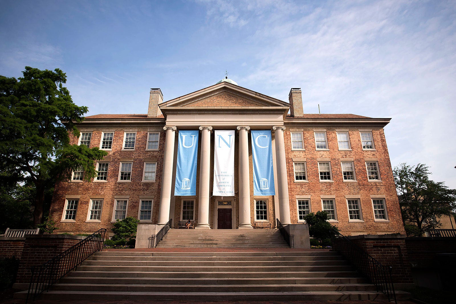 South Building with UNC Banners