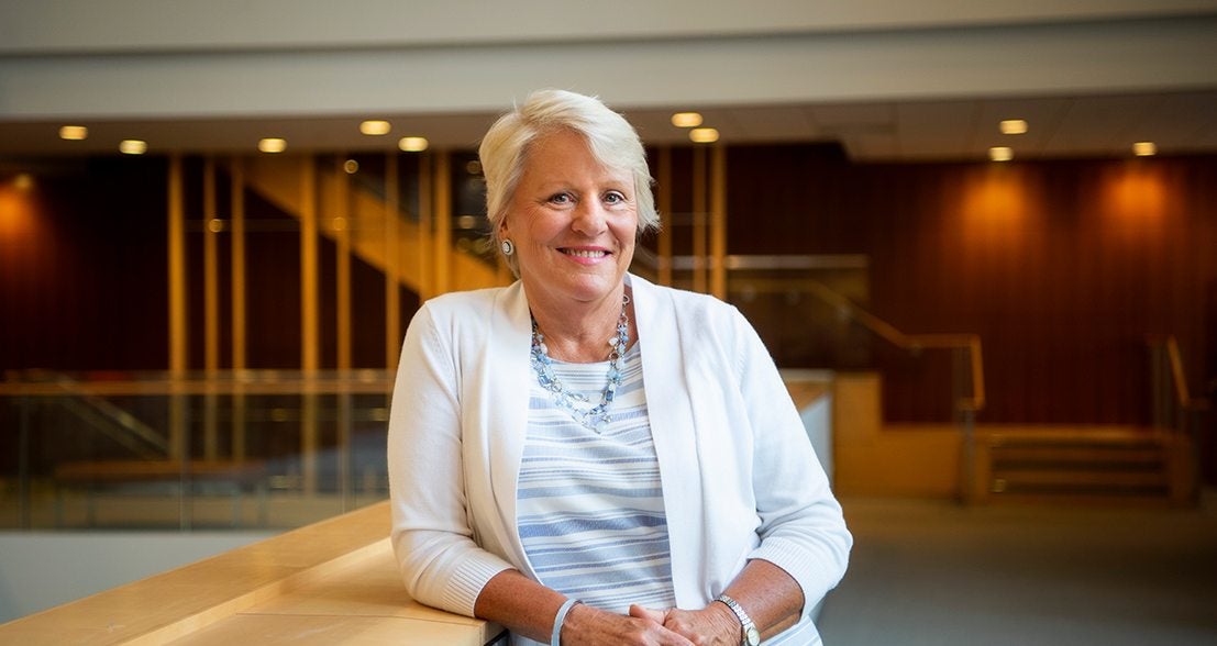 Barbara J. Stephenson stands in the FedEx Global building