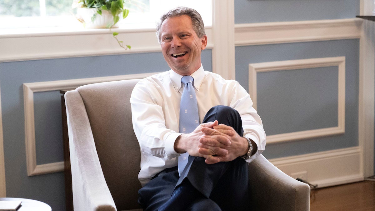 Kevin Guskiewicz in his office.