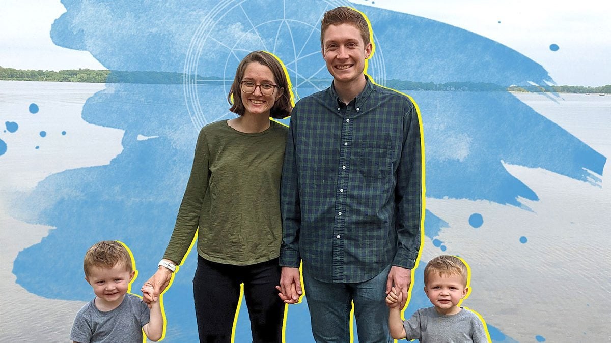 Dj and Bryn with their twin boys.