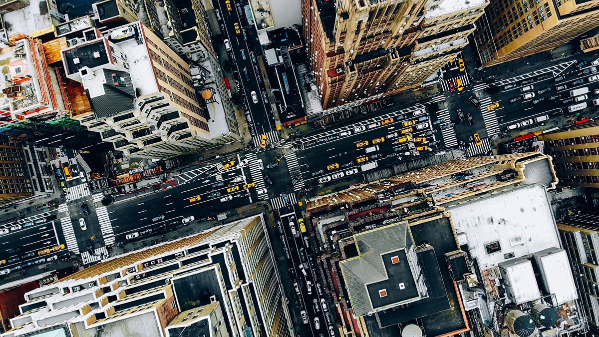 Busy streets in New York City.