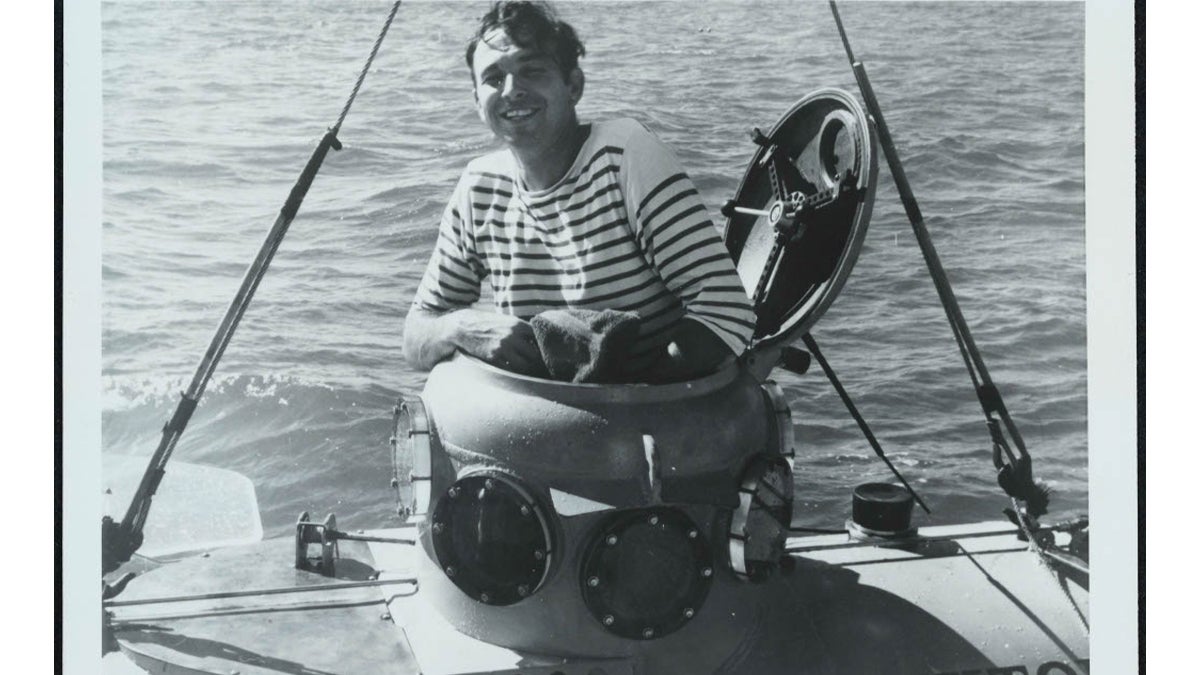 A man in a submarine.
