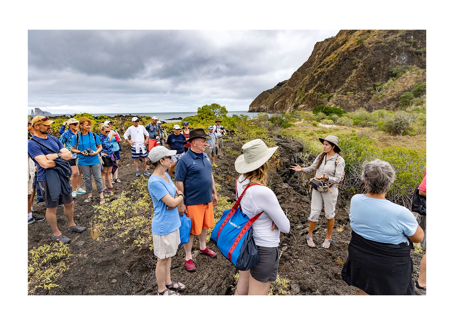 People on a tour in the Galapagos.