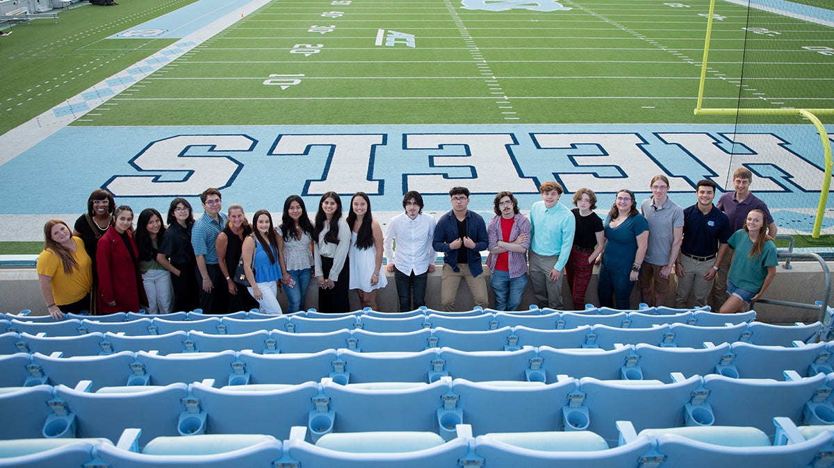 C-STEP students standing near Kenan Stadium.