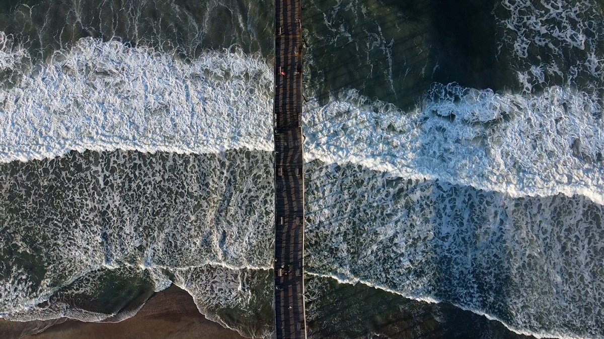 Waves at the Atlantic Beach pier