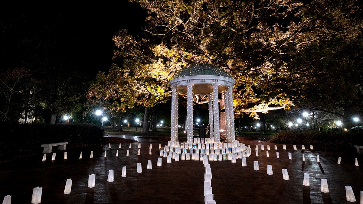 The Old Well with christmas lights.