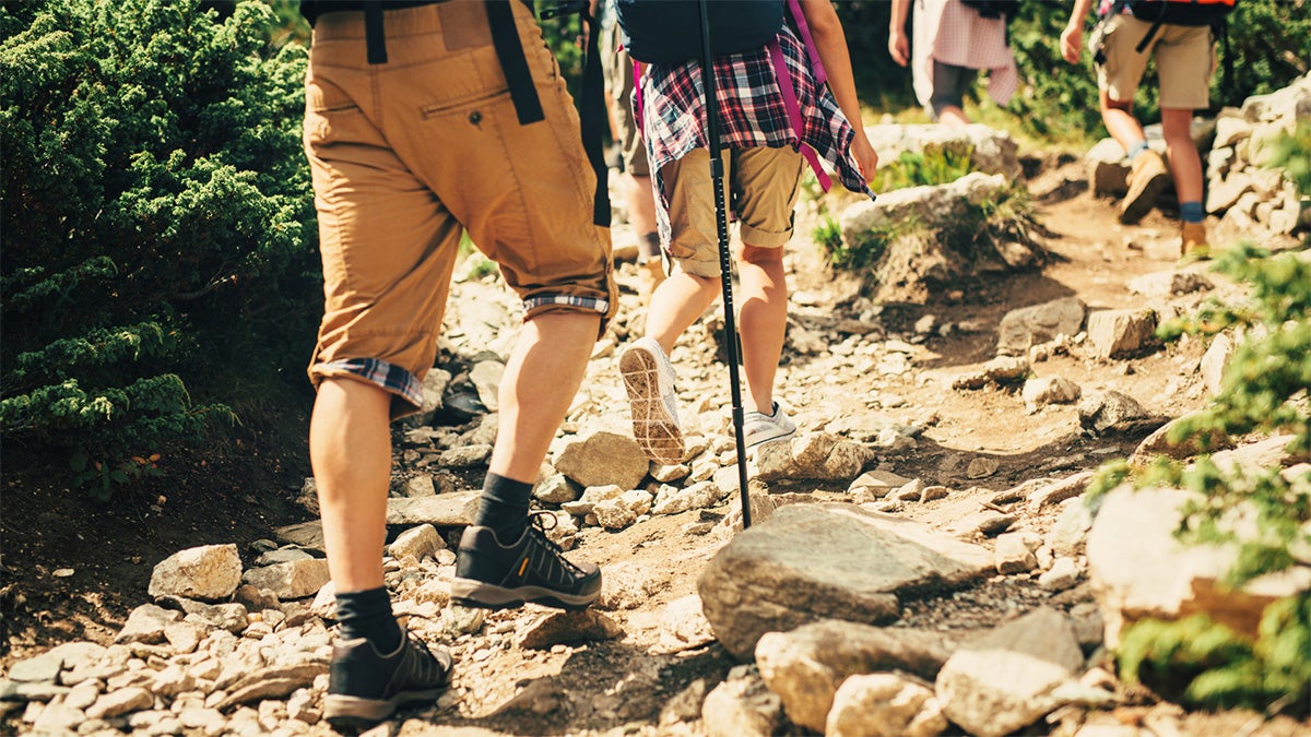 People hiking.