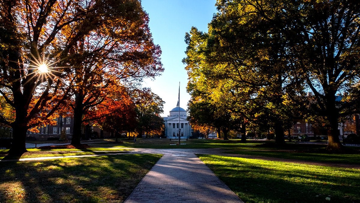 UNC Campus at sunrise.