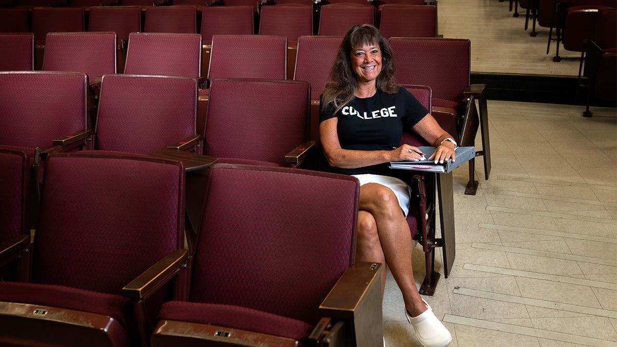 Summer Montgomery wearing t-shirt reading 