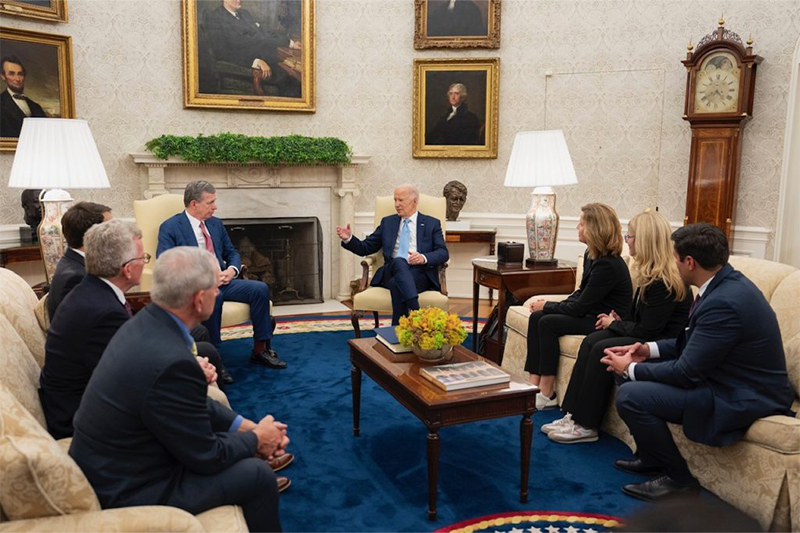 Various North Carolina lawmakers met with former president Biden in 2024 after Hurricane Helene.